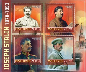 Stamps. Joseph Stalin and Lenin 2021 year 1+1 sheets perf Maldivies