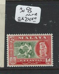 MALAYA KELANTAN (P0803B) SULTAN $2.00  SG93   MNH 