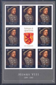 GRENADA  KINGS & QUEENS OF ENGLAND HENRY VIII  IMPERFORATED SHEET NH