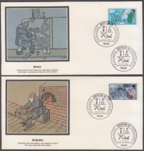 GERMANY (BERLIN) Sc # 9NB234-7 SET of 4 FDC  - VARIOUS VOCATIONS incl CARPENTER