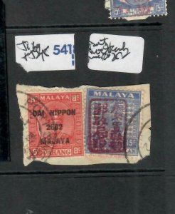 MALAYA JAPANESE OCCUPATION NS (P0101B) 15C CHOP+PAHANG DN 8C PIECE MENKATAB VFU 