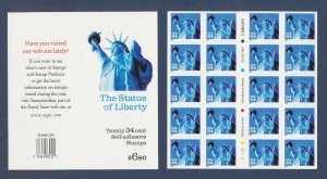USA - Sc 3485b - MNH Booklet of 20 - P #V2122 - 34c Statue of Liberty - 2000