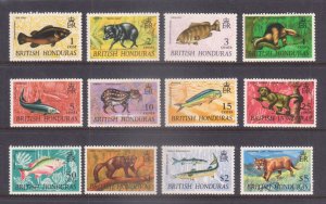 BRITISH HONDURAS - 1968 NATIVE WILDLIFE / ANIMALS & FISH SG#256-267  12V - MNH