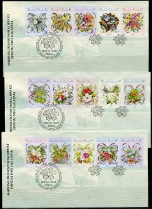 MARSHALL ISLANDS 2009 BOUQUETS SET ON FIVE FIRST DAY COVERS 