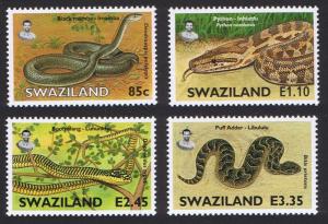 Swaziland Snakes 4v SG#746-749 SC#652-655