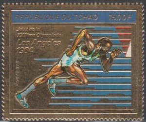 CHAD Sc# 405A  MNH GOLD EMBOSSED 1984 LOS ANGELES SUMMER OLYMPIC GAMES