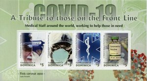 Dominica Stamps 2020 MNH Corona Tribute to Front Line Medical 4v M/S