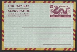 Vietnam 1854 3$50 dragon airletter fine unused