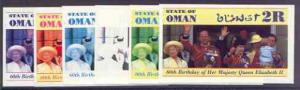 Oman 1986 Queen's 60th Birthday imperf souvenir sheet (2R...