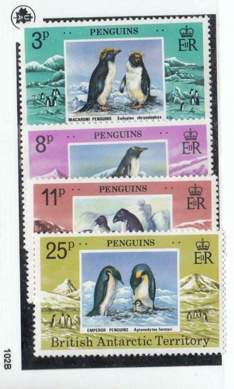 BRITISH ANTARCTIC TERRITORY # 72-75 VF-MNH PENGUINS CAT VALUE $16+