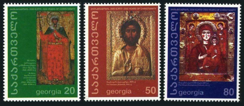 Georgia 236-238, MNH. Christianity, 2000th Ann. 2000. Icons. 