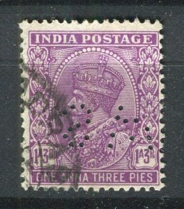 INDIA; 1900s early classic GV issue fine used 1a. 3p. value + PERFIN