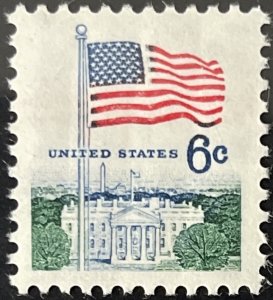 Scott #1338D 1970 6¢ Flag and White House, perf. 11 x 10½ MNH OG VF