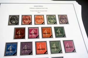 COLOR PRINTED ANDORRA [FRENCH] 1931-2020 STAMP ALBUM PAGES (100 illustr. pages)