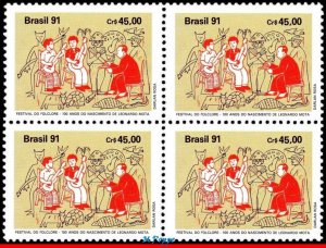 2325 BRAZIL 1991 FOLKLORE FESTIVAL, MUSIC, LEONARD MOTA, MI# 2425, BLOCK MNH