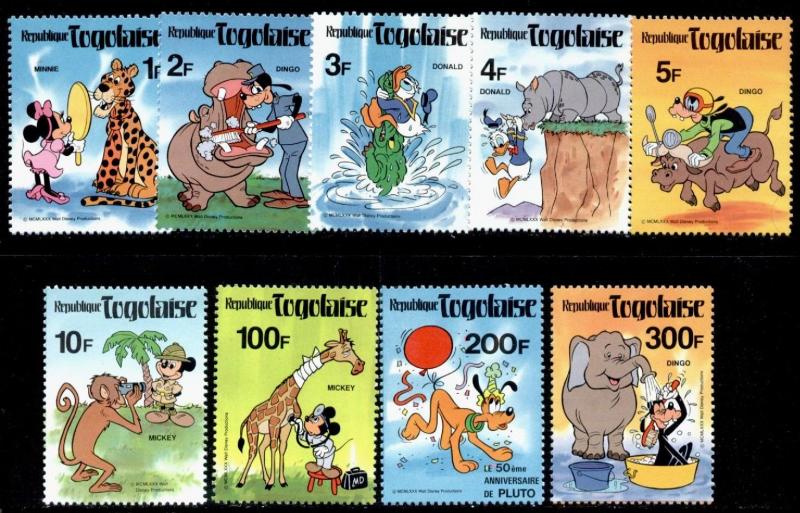 Togo 1064-71 MNH Disney, Pluto, 50th Anniv Animal