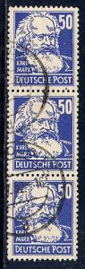 German Democratic Republic Scott # 10N41, strip of 3, used