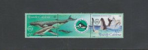 NEW CALEDONIA:  Sc.874 /***Beautiful MARINE LIFE-WHALES**/ Set of 2+Label / MNH 