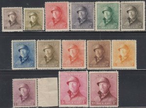 Belgium  Scott # 124-37 Hinged and # 135 MNH and SIGNED   Value $ 1000.00