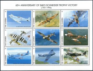 Gambia 1823 af sheet, MNH. Super-marine Schneider Trophy Victory, 1996. Aircraft