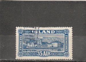 Iceland  Scott#  147  Used  (Revenue Cancel) (1925 View of Reykjavik)
