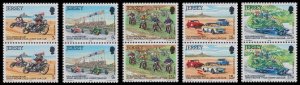 Jersey 233-237 Motor-Cycle Light Car Club vert pair set (2x5 stamps) MNH 1980