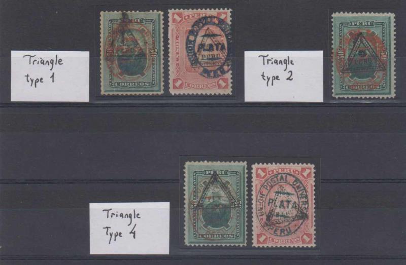 PERU 1883 Sc 77-78 Yv 66-66A FIVE SINGLES ULTIMATE SET OVPT 1-2 & 4 MINT CV$1325