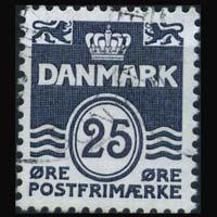 DENMARK 1990 - Scott# 883 Wavy Lines 25o Used