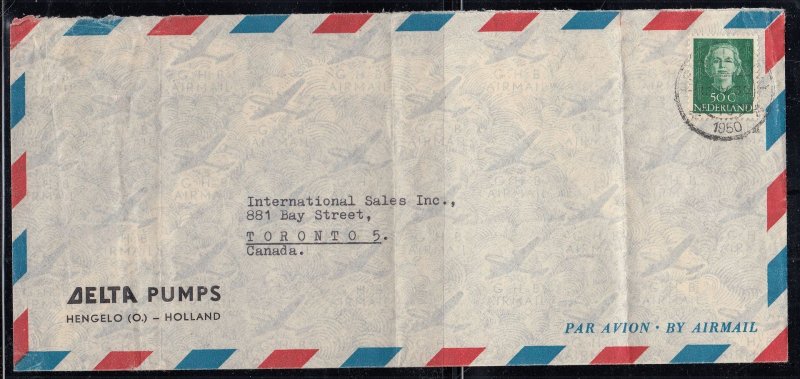 Netherlands - Apr 13, 1950 Airmail Cover to Canada