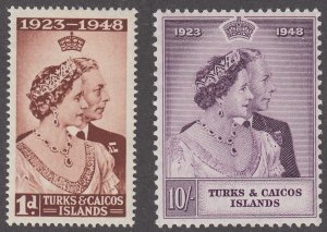 Turks & Caicos Islands #92, 93 Mint