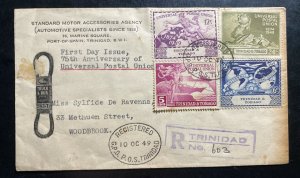 1949 Trinidad & Tobago Advertising First Day Cover FDC Universal Postal Union