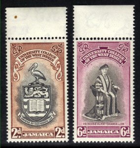 Jamaica 1951 KGV1 Set Inauguration BWI College Umm SG 149 - 150 ( J164 )