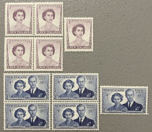 New Zealand 1953 #286-7, Wholesale lot of 5, MNH,CV $2.50