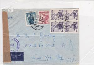 austria 1950 women different colour air mail stamps cover ref 21198