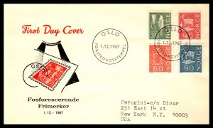 Norway 421,423,430,466 Typed FDC