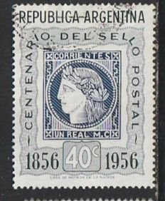 1956 Argentina - Sc 651 - used VF - single - Stamp of Corrientes