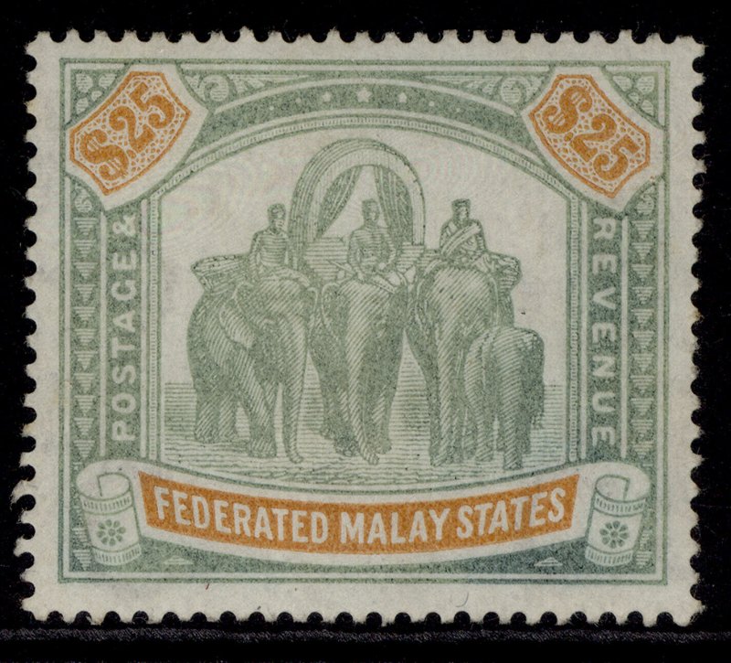 MALAYSIA - Federated Malay EDVII SG51, $25 green & orange, M MINT. Cat £2250.