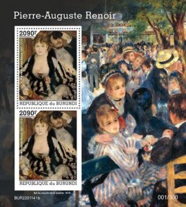 Burundi - 2022 Pierre-Auguste Renoir - 2 Stamp Souvenir Sheet - BUR2201141b