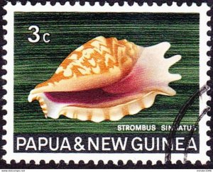 PAPUA NEW GUINEA 1968 QEII 3c Multicoloured Sea Shells SG138 FU