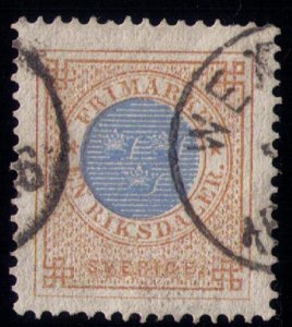 Sweden Sc#27 Used 1 Riksdaler 1872 Very Fine Cat. $95.00