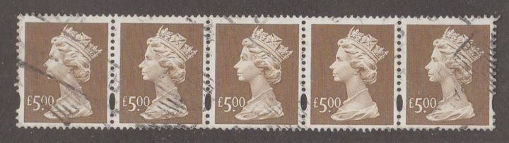 Great Britain Scott #MH283 Stamp - Used Strip of 5