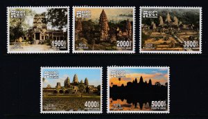 Cambodia - Angkor Wat - MNH - Year 2000 - 5 Temple Views