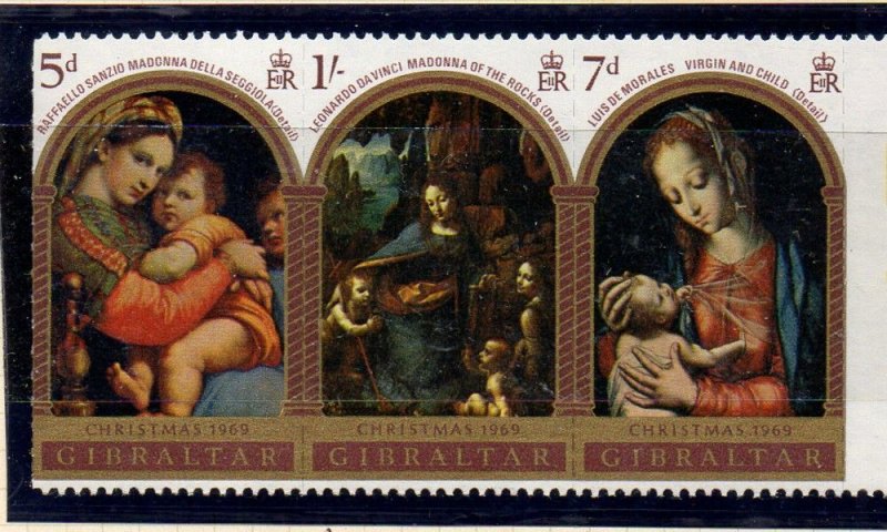 Gibraltar Sc  232a 1969  Christmas stamp set mint NH