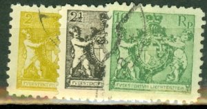 KT: Liechtenstein 54, 55a, 57a, 59, 61 used CV $198; scan shows only a few