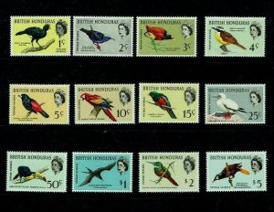 British Honduras: 1962, Birds definitive set, Mint lightly hinged.