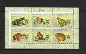 O) 2007 MOZAMBIQUE- FROGS AMPHIBIANS, GASTROTHECAR-MANTELLA-ESCULENTA-LITORIA-DE