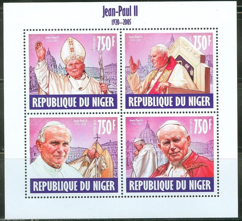 NIGER 2013 POPE JOHN PAUL II   SHEET  MINT NH