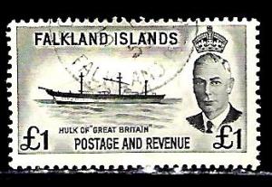 Falkland Islands  Scott # 120 used, F/VF