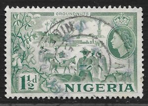 Nigeria #82 1 1/2p Queen Elizabeth II and Peanuts, Kano City