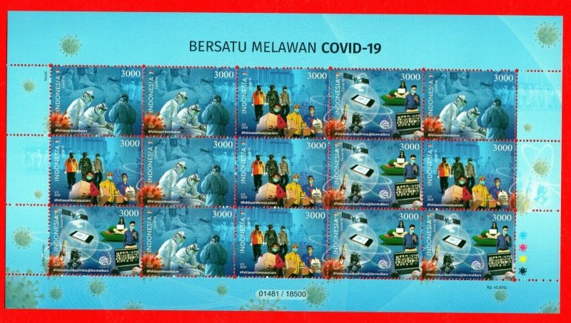 Indonesia Indonesie Stamp pandemic global 2020 health PERF& IMPERF& FDC MNH